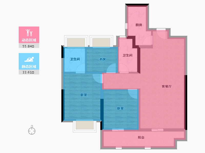 湖北省-武汉市-天创黄金时代-79.29-户型库-动静分区