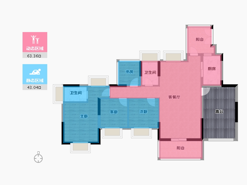 广东省-惠州市-金裕星河丹堤-110.49-户型库-动静分区