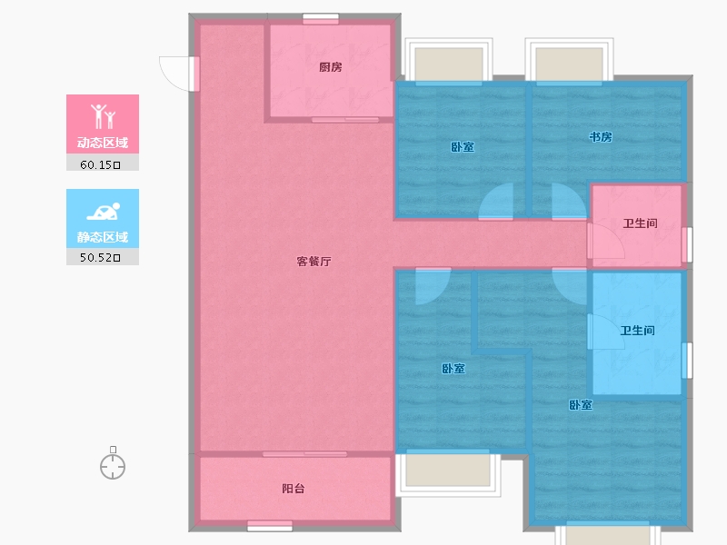 湖北省-武汉市-金辉世界城-100.96-户型库-动静分区