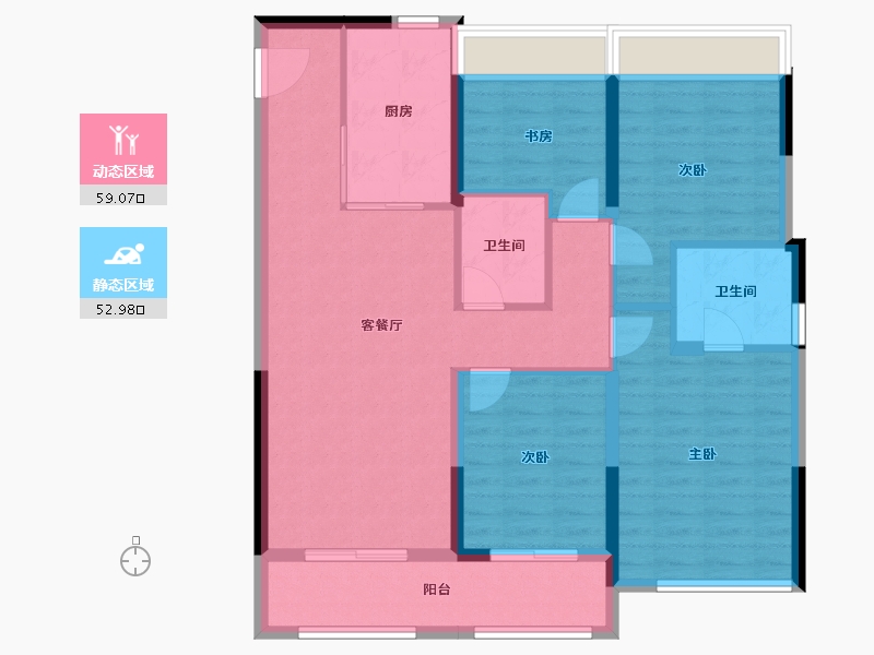 浙江省-绍兴市-湖珀隐秀府-100.89-户型库-动静分区