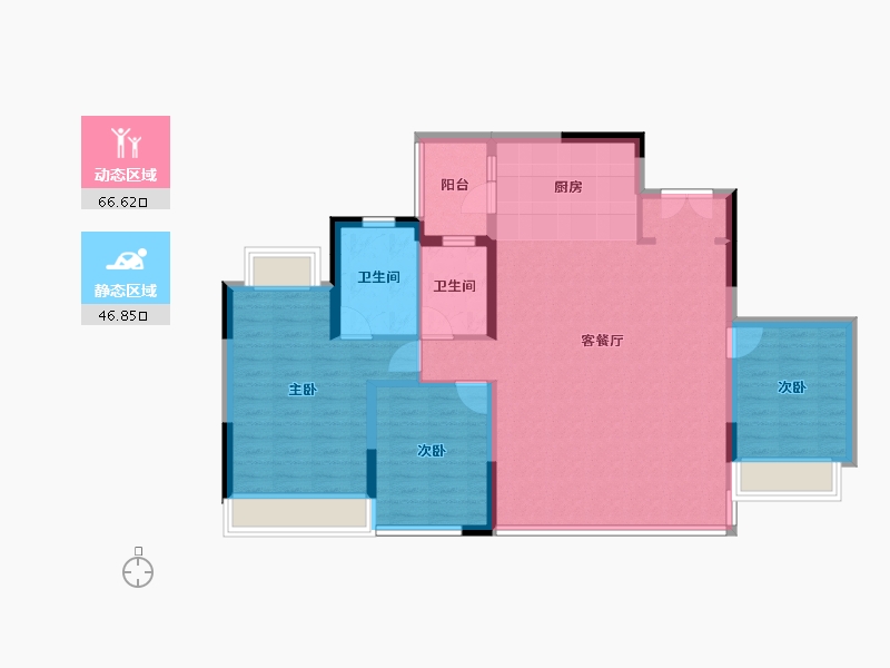 重庆-重庆市-香港置地启元-102.88-户型库-动静分区