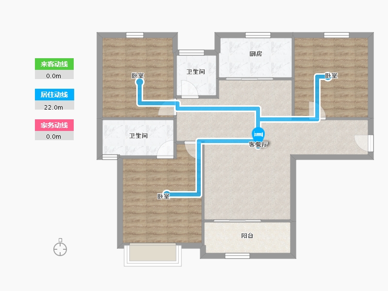 陕西省-西安市-中铁·卓越城-96.68-户型库-动静线