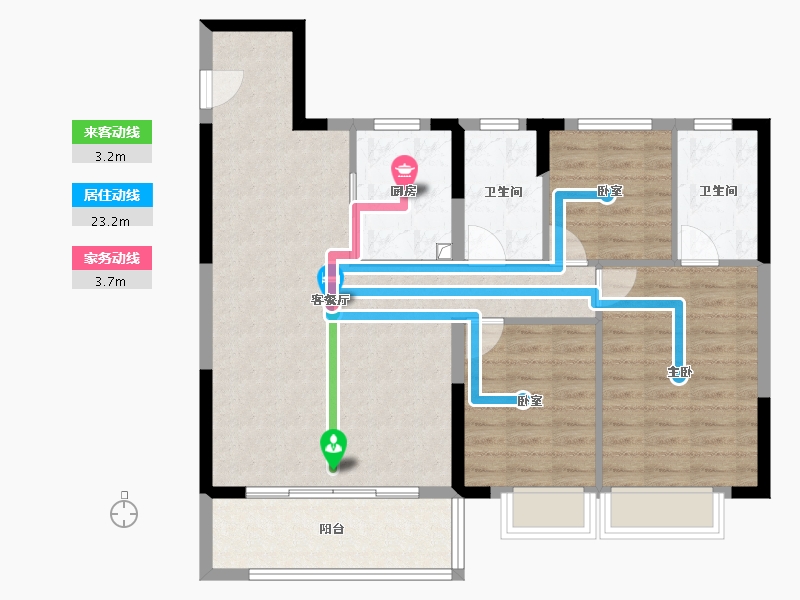 浙江省-宁波市-映樾府-92.00-户型库-动静线