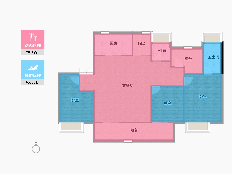 湖南省-长沙市-中国铁建・瀚澜湾-114.60-户型库-动静分区