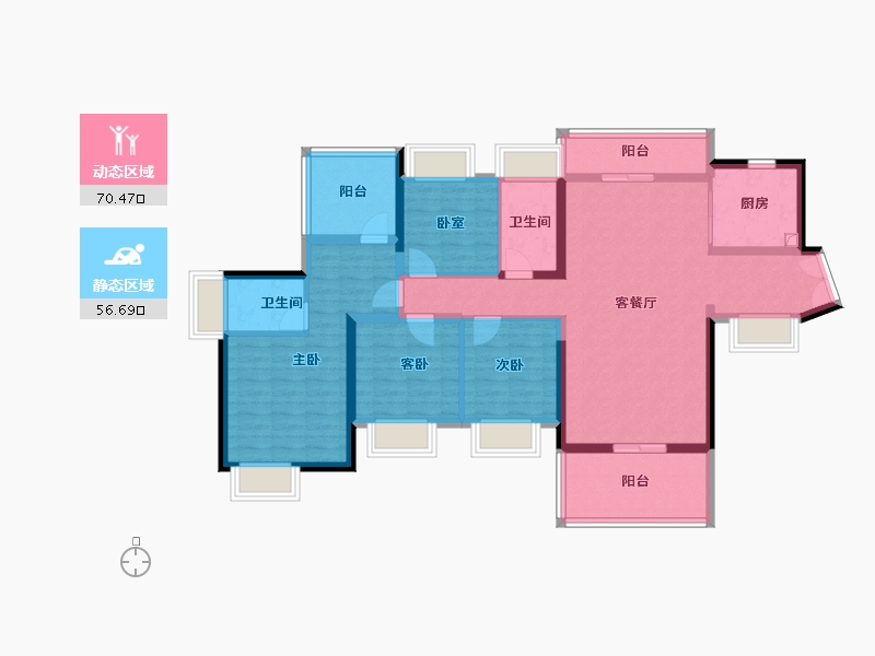 广东省-惠州市-金裕星河丹堤-112.80-户型库-动静分区