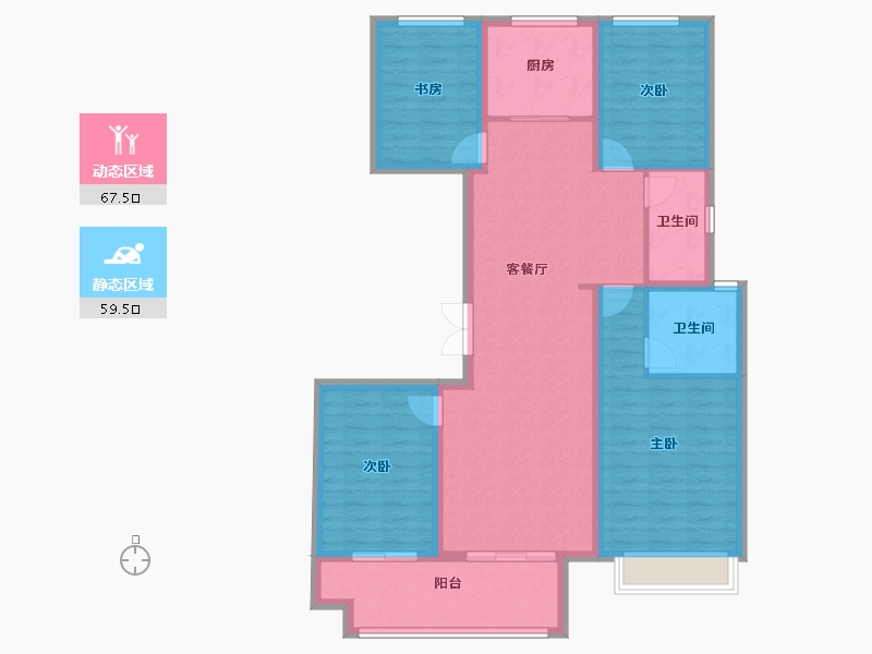 河南省-郑州市-正弘璟云筑-114.40-户型库-动静分区