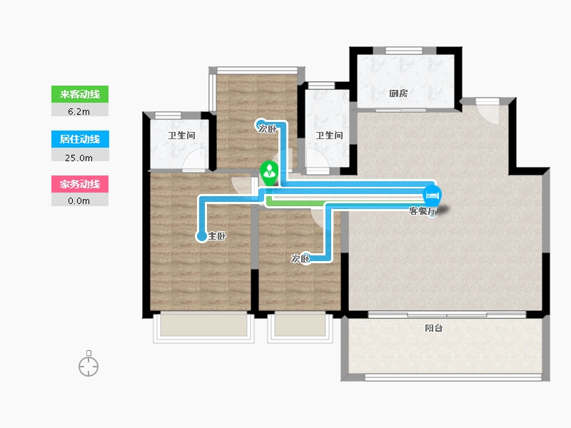 安徽省-合肥市-伟星印湖山-106.87-户型库-动静线