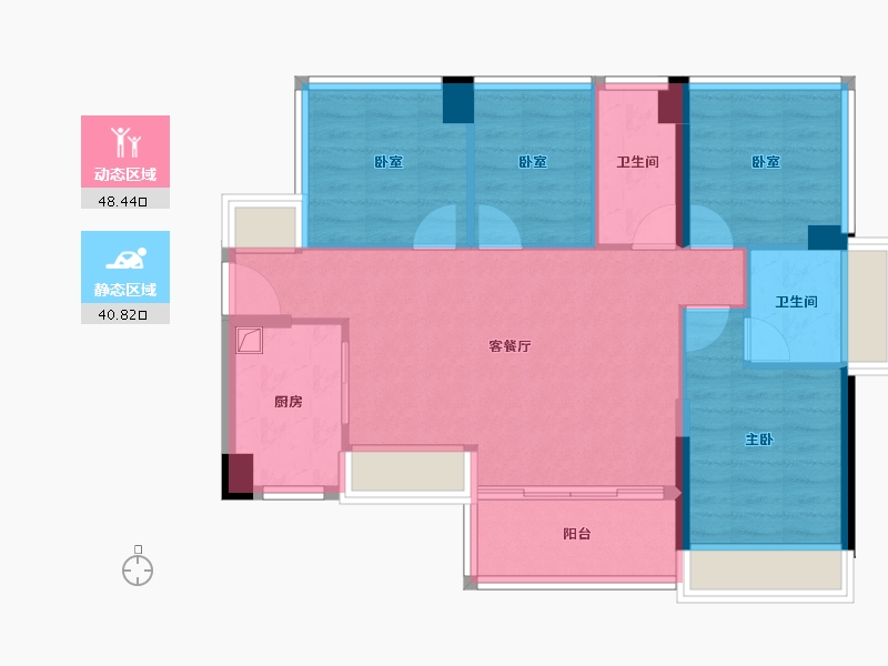 广东省-深圳市-信义金御半山·珑门-79.45-户型库-动静分区