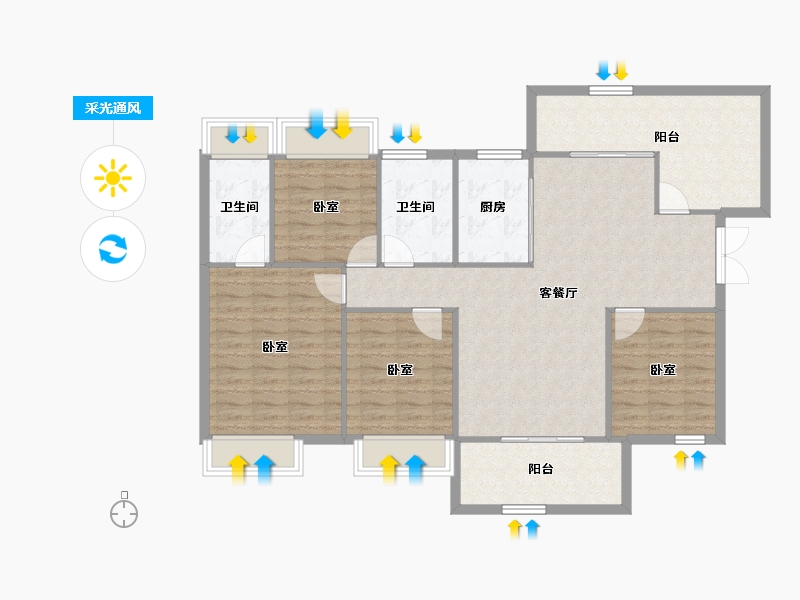 湖南省-长沙市-东湖梓境台-113.03-户型库-采光通风