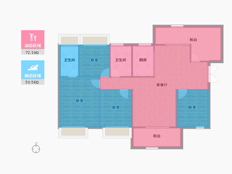 湖南省-长沙市-东湖梓境台-113.03-户型库-动静分区