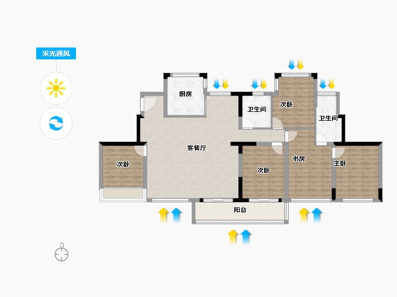 江苏省-苏州市-荷岸晓风·上林-135.00-户型库-采光通风