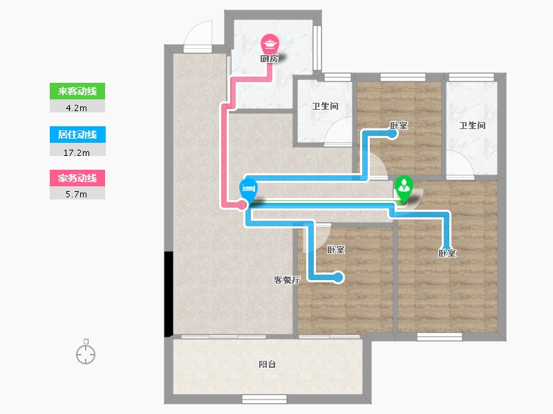 河南省-郑州市-深业健康城-74.67-户型库-动静线