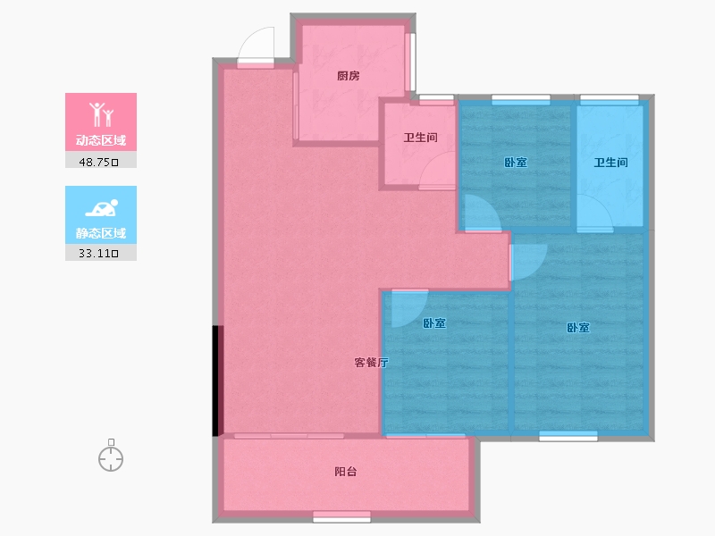 河南省-郑州市-深业健康城-74.67-户型库-动静分区