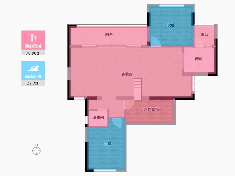 重庆-重庆市-景瑞金科天宸誉璟-83.96-户型库-动静分区