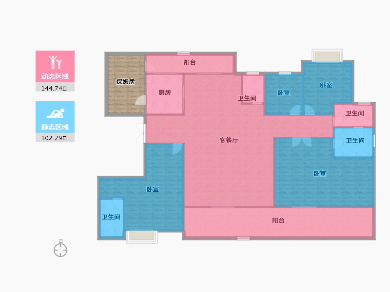 湖南省-长沙市-绿城桂满湘江-244.51-户型库-动静分区