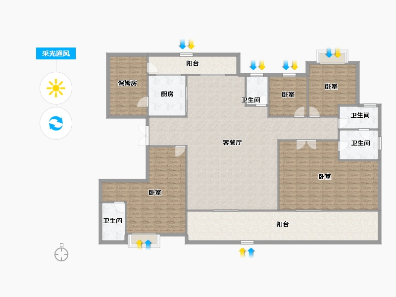 湖南省-长沙市-绿城桂满湘江-244.51-户型库-采光通风