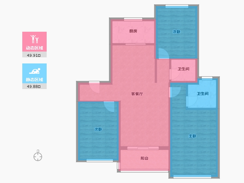 江苏省-苏州市-苏州樾府-89.00-户型库-动静分区