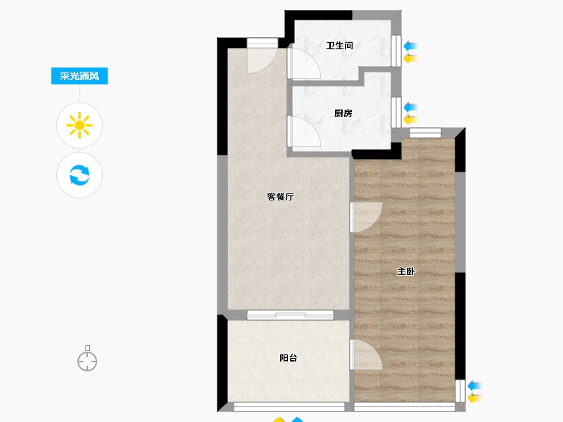 广东省-珠海市-仁恒滨海湾-49.07-户型库-采光通风