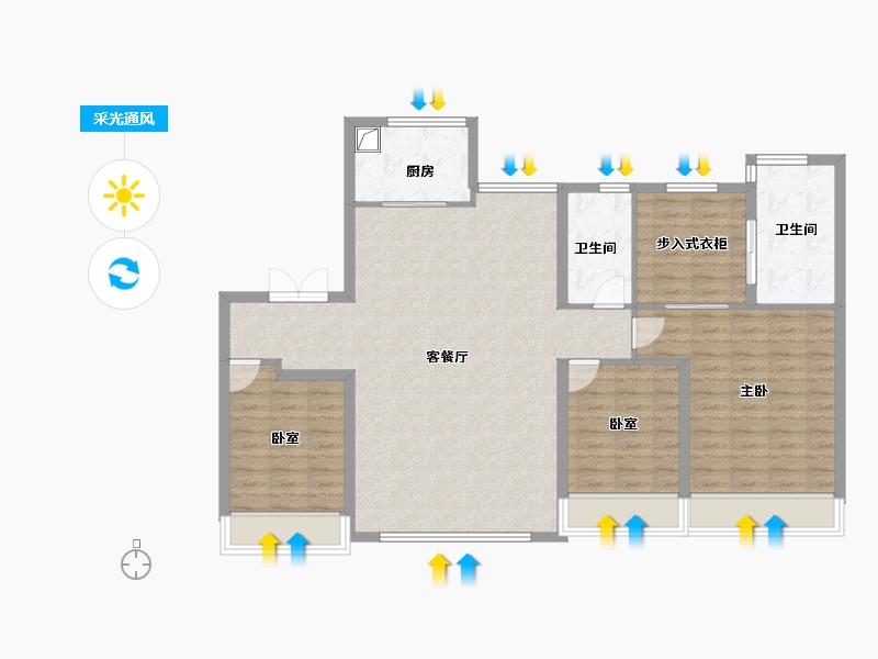 天津-天津市-龙湖·青云阙-114.32-户型库-采光通风