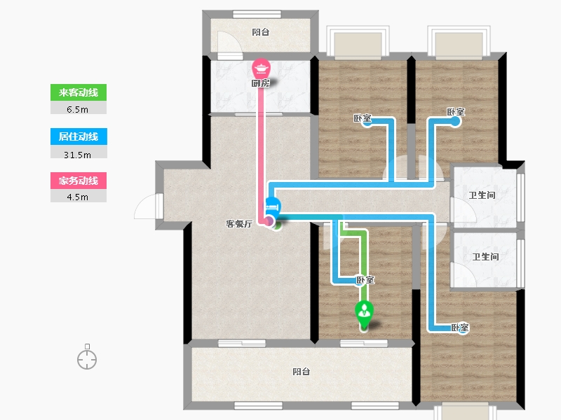 江西省-宜春市-博文天成小区-104.25-户型库-动静线