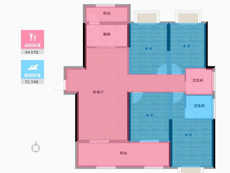 江西省-宜春市-博文天成小区-104.25-户型库-动静分区