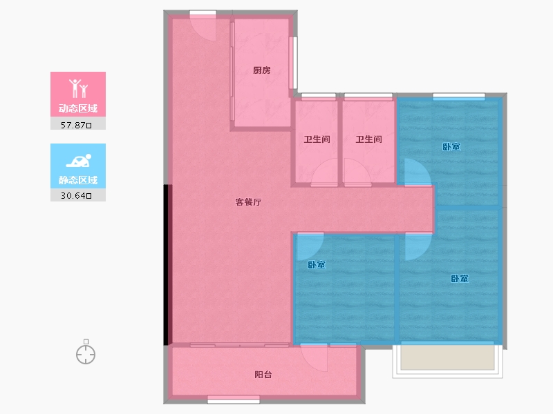 湖北省-武汉市-新城桃李郡-80.77-户型库-动静分区