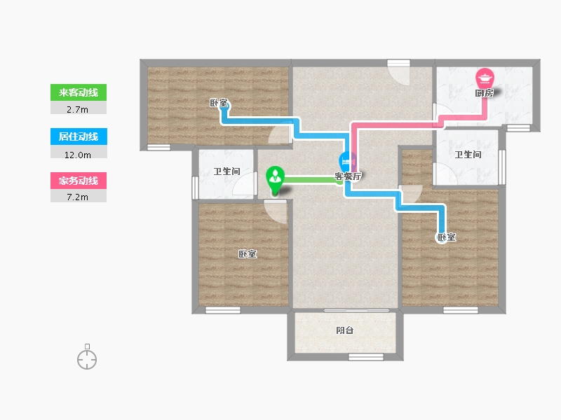 湖北省-武汉市-正商书香华府-95.77-户型库-动静线