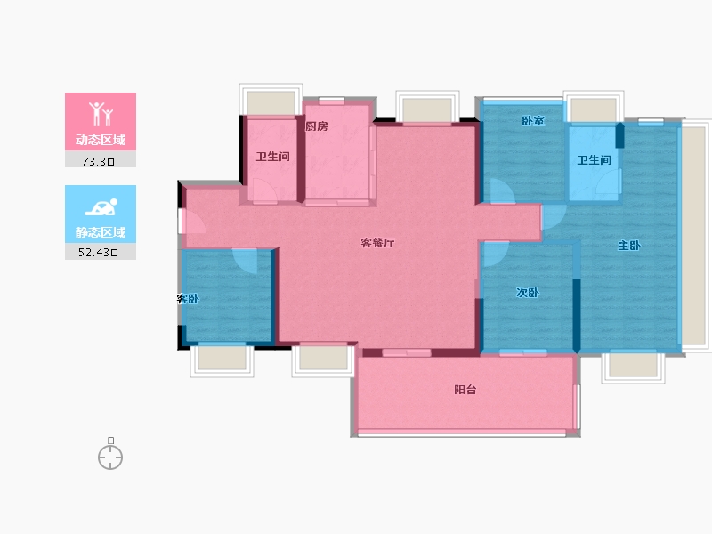 广东省-广州市-万科黄埔新城-113.61-户型库-动静分区