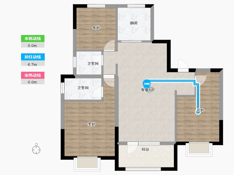 山东省-青岛市-华新园君望公馆-92.00-户型库-动静线