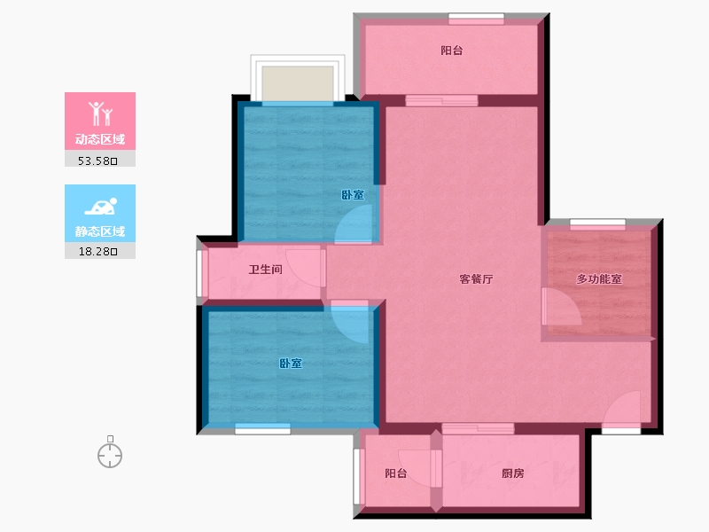 广东省-湛江市-星海颐德城-63.45-户型库-动静分区