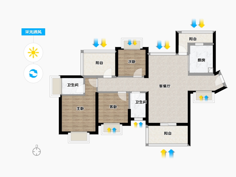 广东省-惠州市-金裕星河丹堤-89.01-户型库-采光通风