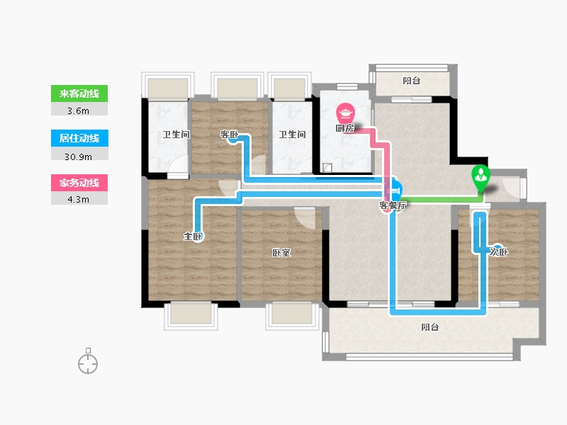 广东省-惠州市-碧桂园十里银滩伴海云山-110.19-户型库-动静线