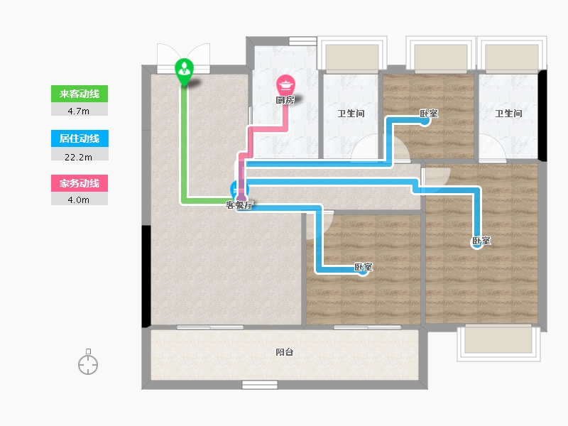 湖北省-武汉市-武汉城建·雲栖湖岸-89.03-户型库-动静线