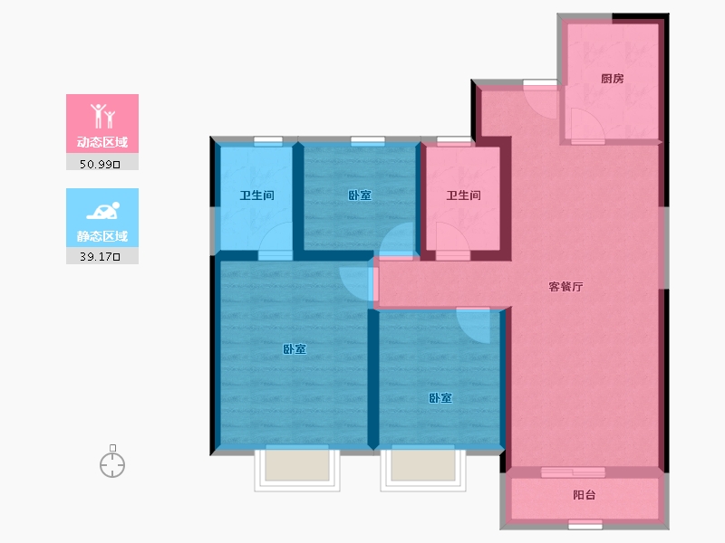 陕西省-咸阳市-林凯城-79.54-户型库-动静分区