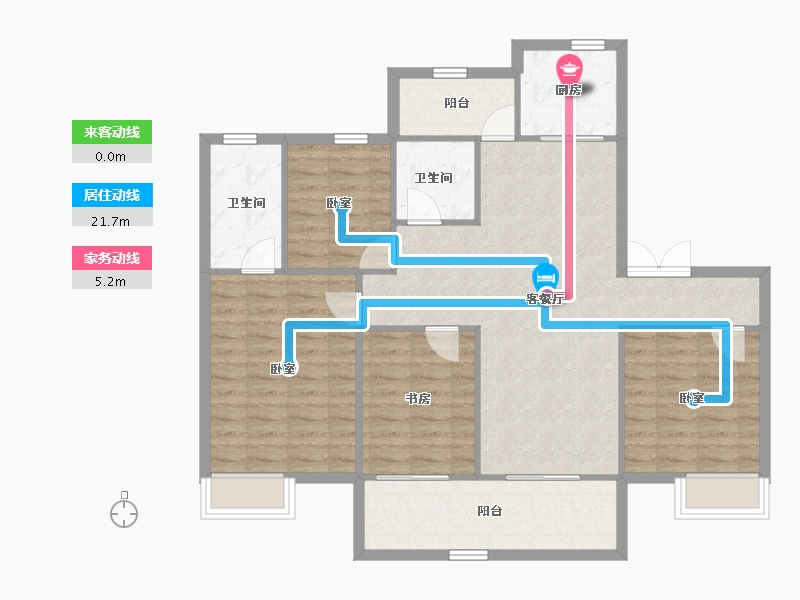 河南省-郑州市-深业健康城-105.22-户型库-动静线