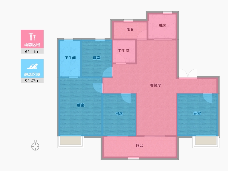 河南省-郑州市-深业健康城-105.22-户型库-动静分区