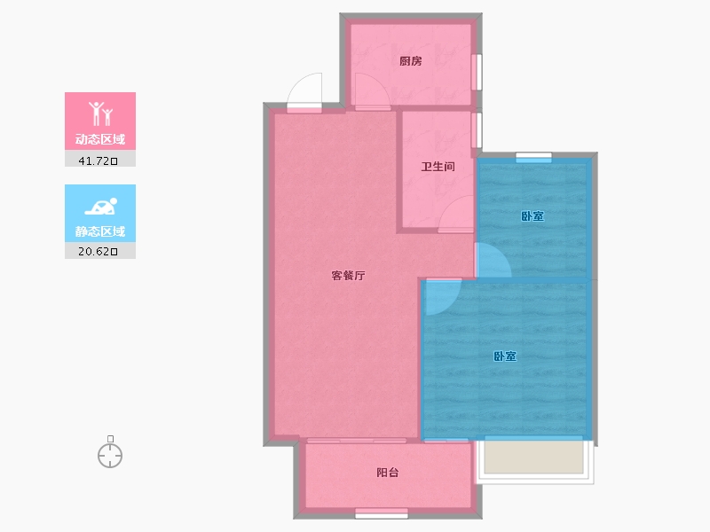 湖北省-武汉市-保利明玥晨光-56.59-户型库-动静分区