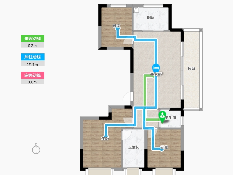 浙江省-金华市-滨江建杭坤和望品-88.80-户型库-动静线