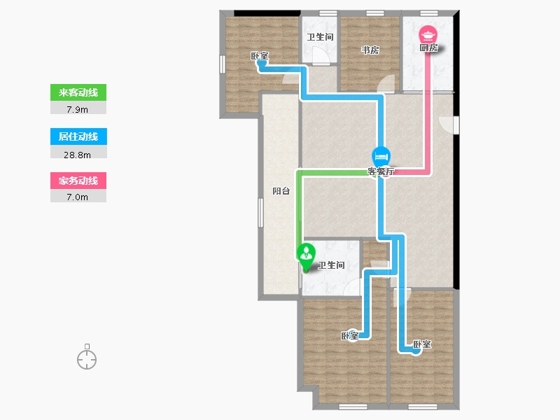 河南省-郑州市-美盛·金水印-135.95-户型库-动静线