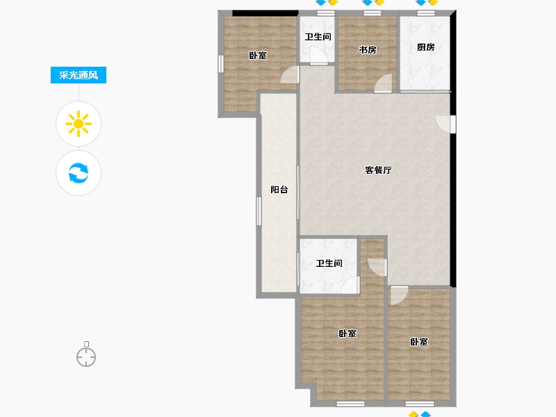 河南省-郑州市-美盛·金水印-135.95-户型库-采光通风