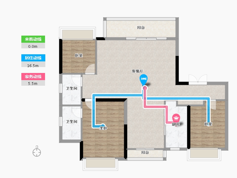 广东省-东莞市-保利和悦滨江-110.08-户型库-动静线