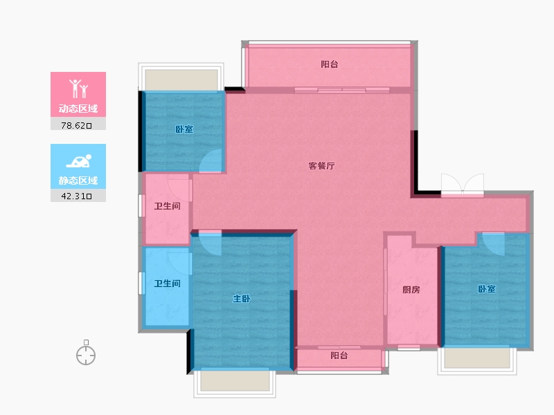 广东省-东莞市-保利和悦滨江-110.08-户型库-动静分区