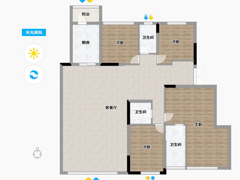 四川省-成都市-建发天府养云-163.67-户型库-采光通风