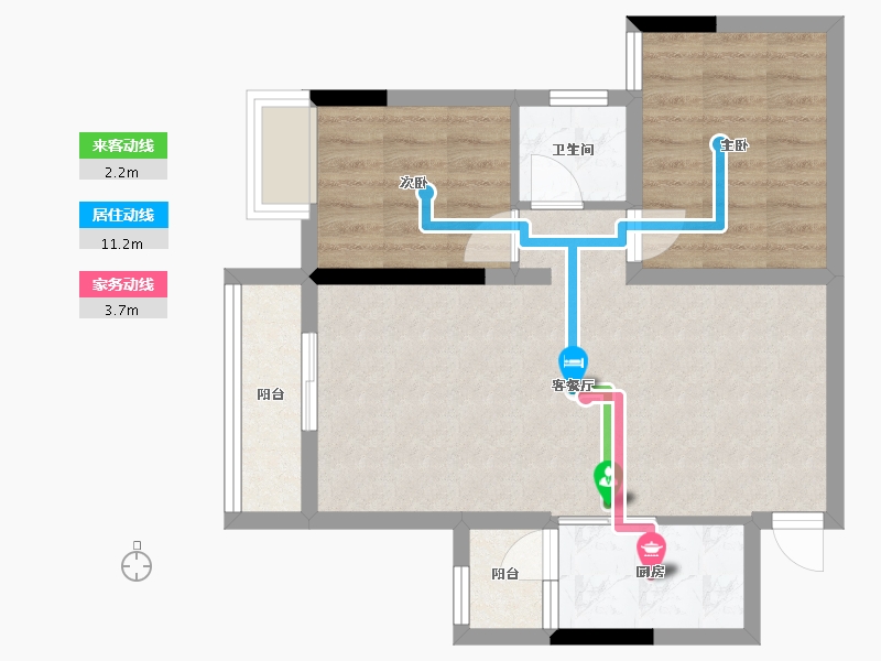 四川省-成都市-国栋南园贰号-59.78-户型库-动静线