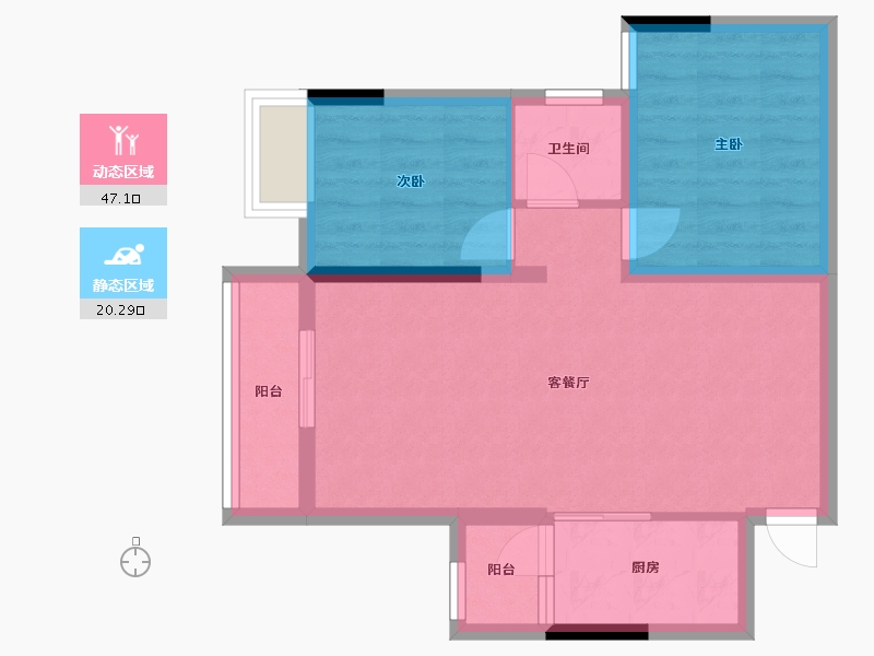 四川省-成都市-国栋南园贰号-59.78-户型库-动静分区