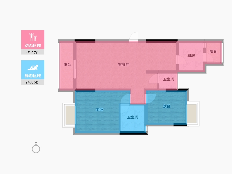 四川省-成都市-国栋南园贰号-63.66-户型库-动静分区