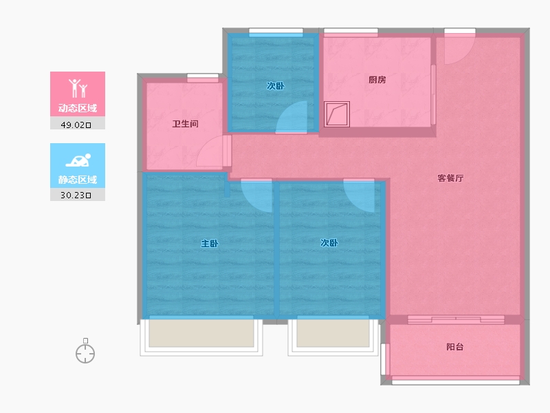 上海-上海市-安联虹悦-70.40-户型库-动静分区