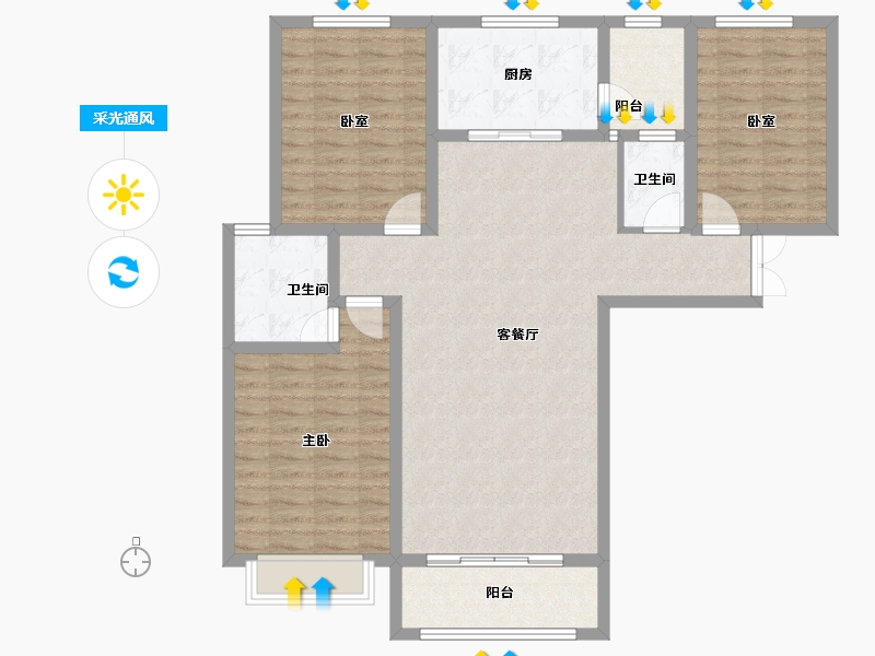 河北省-保定市-玉兰九赋-109.54-户型库-采光通风