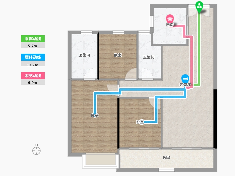 湖北省-武汉市-香港置地·元庐-93.03-户型库-动静线