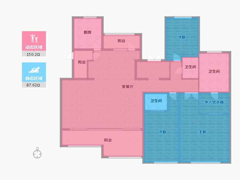 河北省-石家庄市-金域蓝湾-136.00-户型库-动静分区